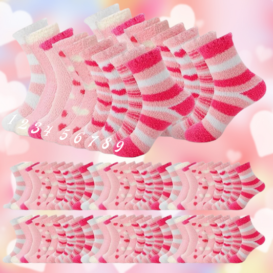 Fuzzy Valentine's Day Socks